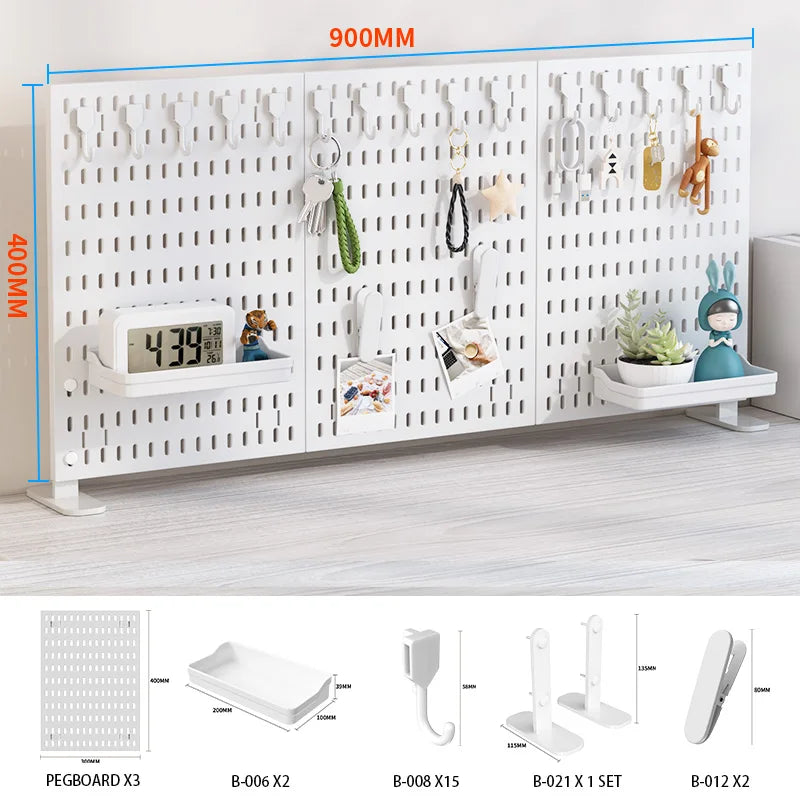 Ultimate Modular Plastic Pegboard System with Hooks Bins Shelves