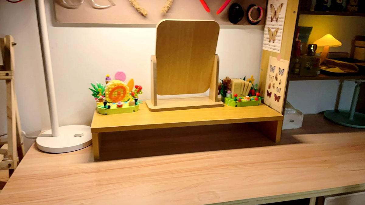 Ergonomic Monitor Riser Stand with Keyboard Storage Tray