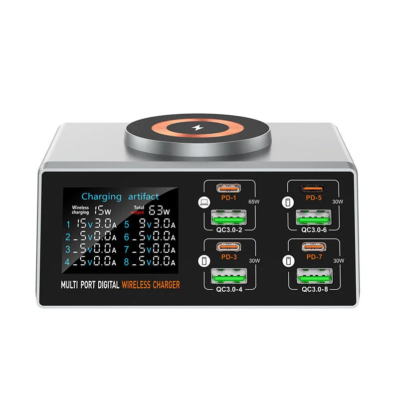 140W 8-Port GaN Fast Charging Station - USB-C & USB-A Desktop Charger