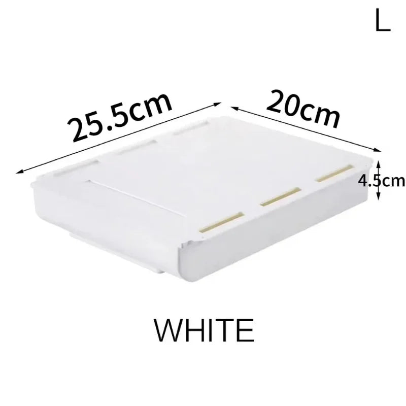 Under-Desk Self-Adhesive Hidden Storage Drawer Organizer Box