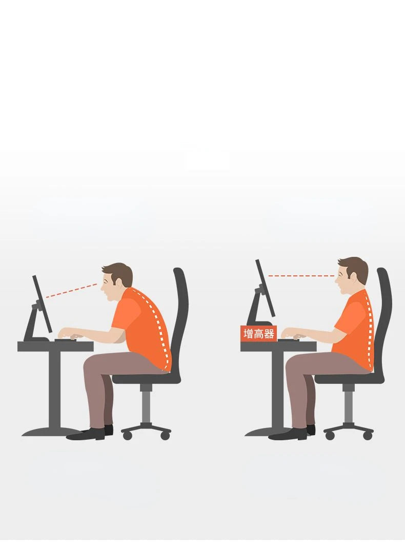 Ergonomic Monitor Riser Stand with Keyboard Storage Tray