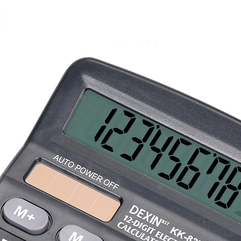 12-Digit Solar Desktop Calculator - Large LCD Display Dual Power
