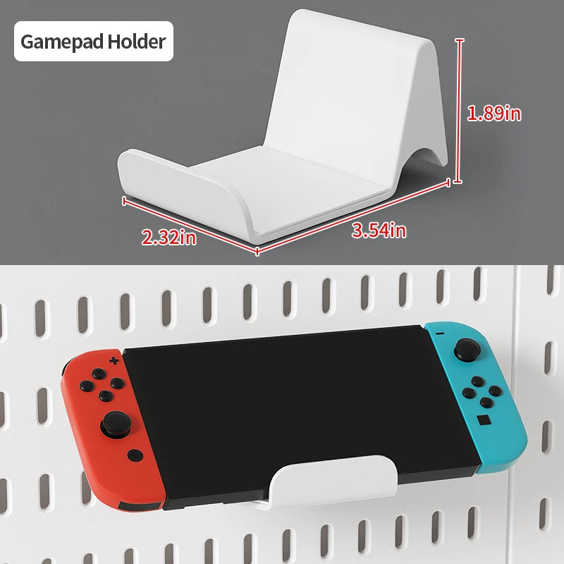 Modular Gaming Room Wall Pegboard Organizer for Controllers & Keyboards