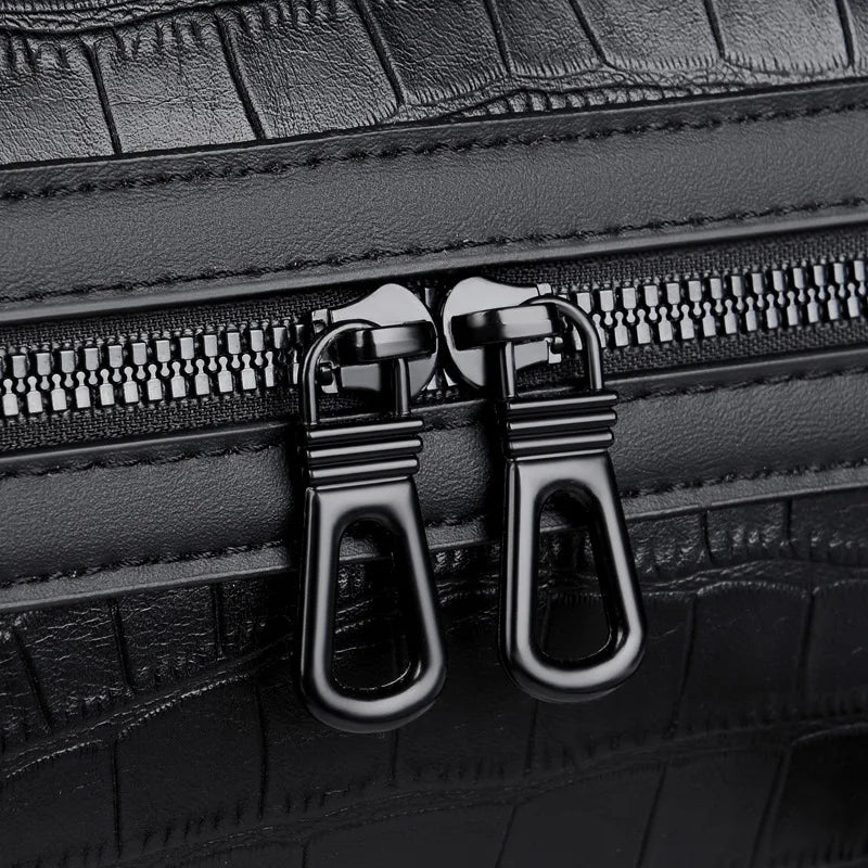 Men's Alligator-Embossed PU Leather Business Duffle Bag