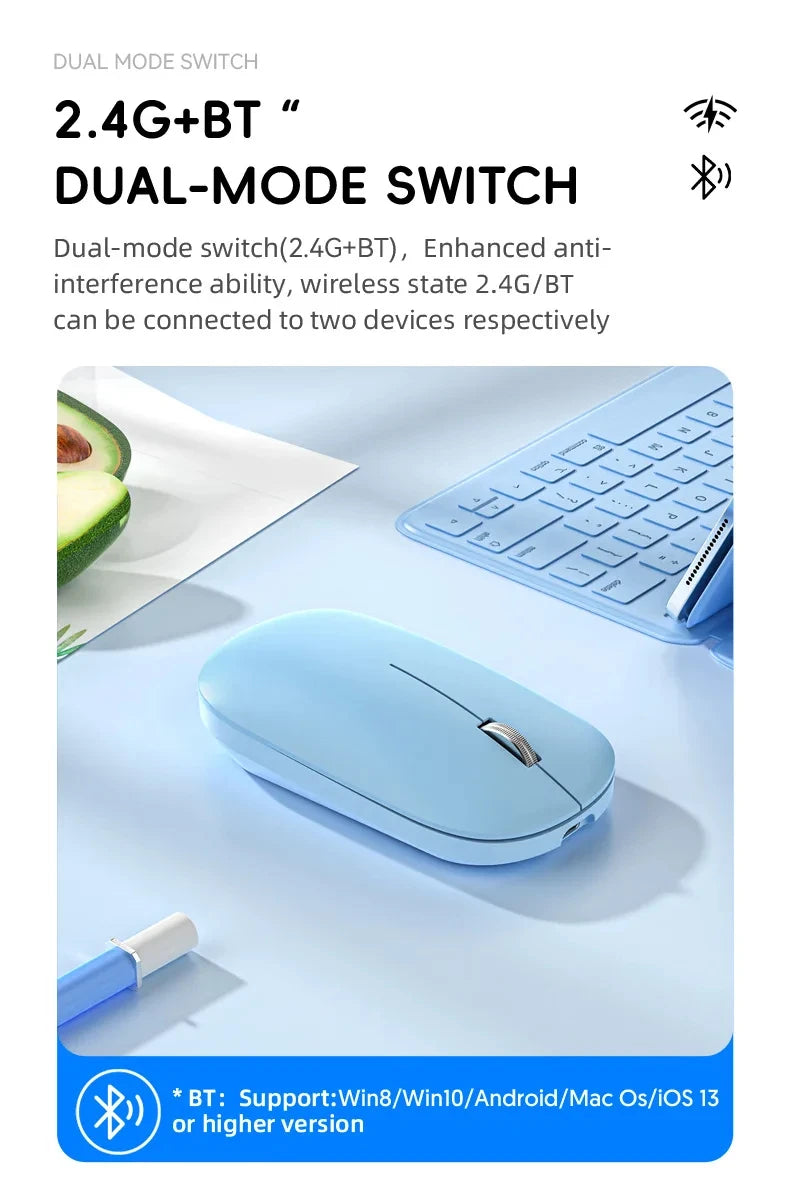 Lenovo Dual-Mode Wireless Silent Mouse - 2.4G & Bluetooth USB-C