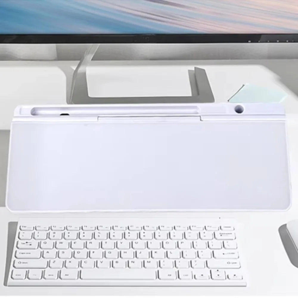 Tempered Glass Desk Whiteboard with Storage Drawer & Memo Board