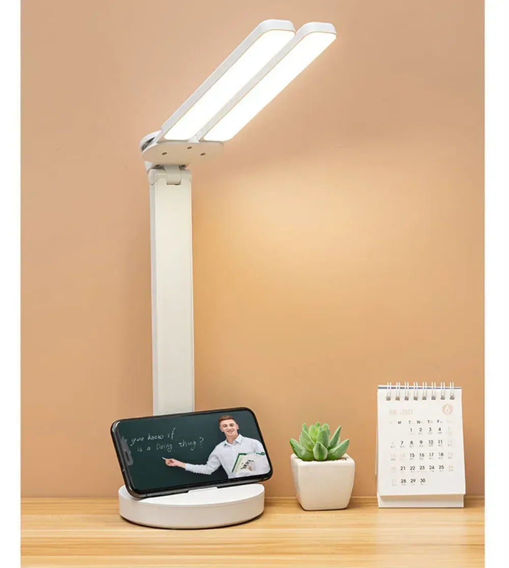 Touch-Dimmable LED Desk Lamp with Clock Calendar & Temperature Display