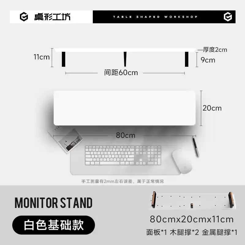 Ergonomic Modular Walnut & Aluminum Monitor Riser with Cable Management