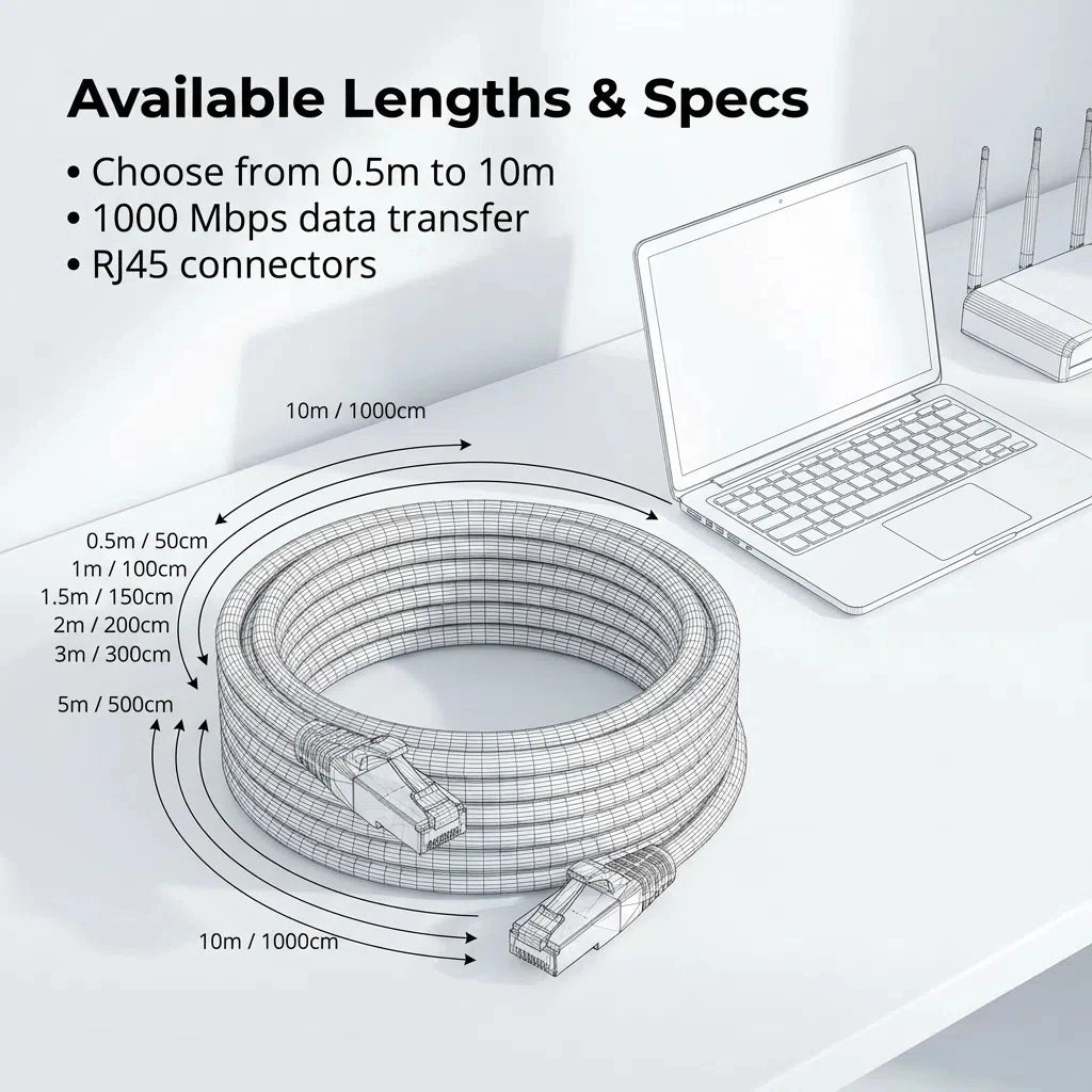 Cat6 High-Speed 1000Mbps RJ45 UTP Ethernet LAN Network Cable