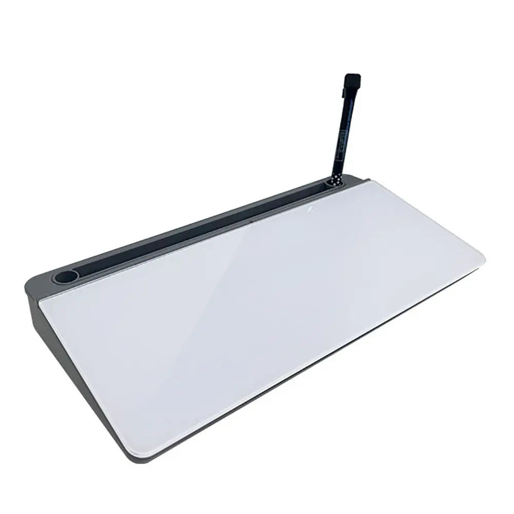 Tempered Glass Desk Whiteboard with Storage Drawer & Memo Board