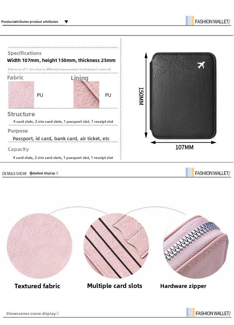 Multi-Functional RFID Blocking Passport & Travel Document Organizer Wallet