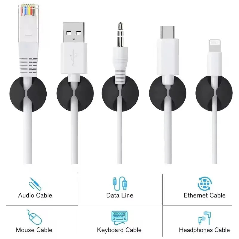 Mini Adhesive Cable Winder & Cord Organizer Clips