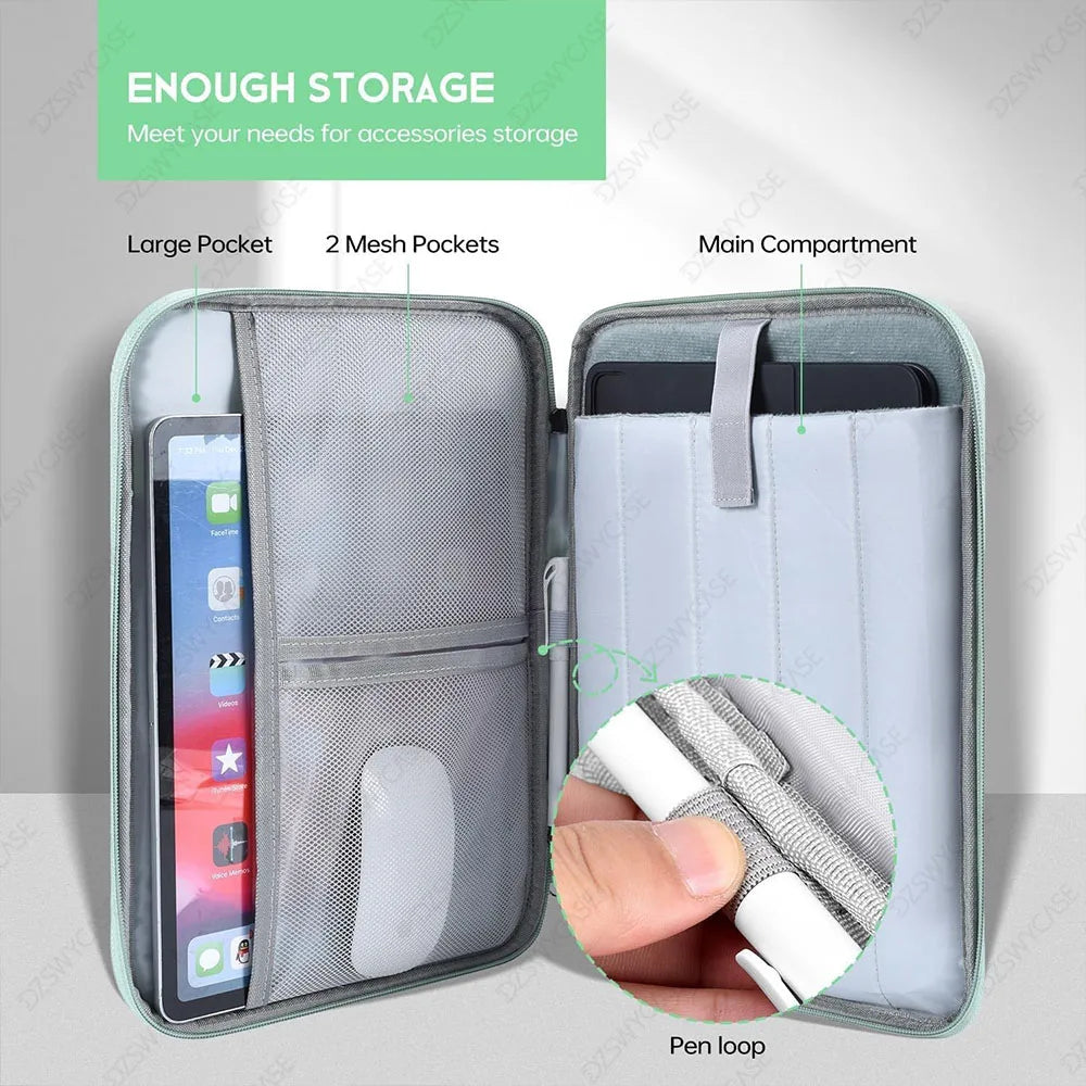 Padded Tablet Sleeve with Pocket – Waterproof Carrying Case for iPad, Samsung & More (11" & 13")