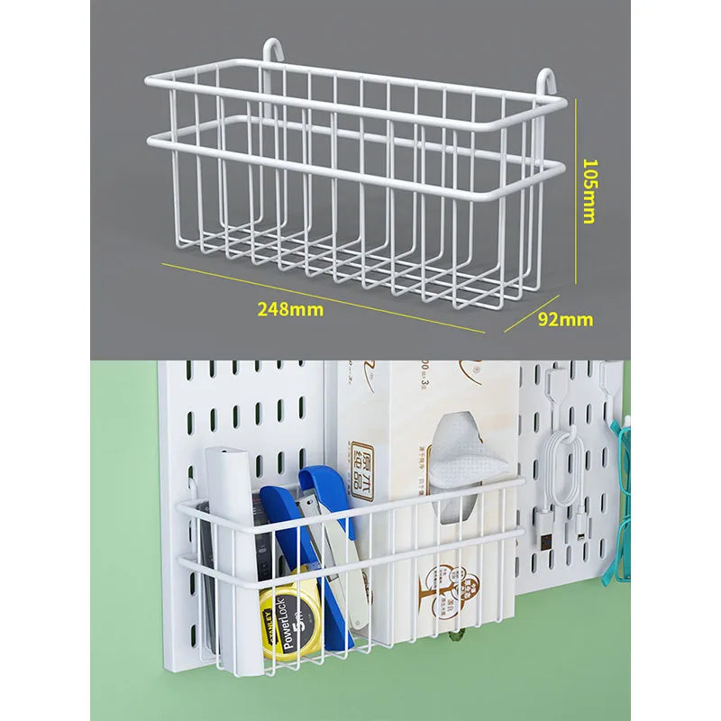 Drill-Free Wall Mount Pegboard Storage Organizer System