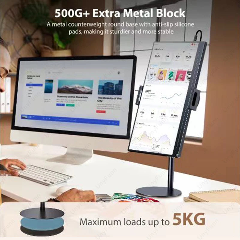 Height-Adjustable Portable Monitor & Tablet Bracket Stand
