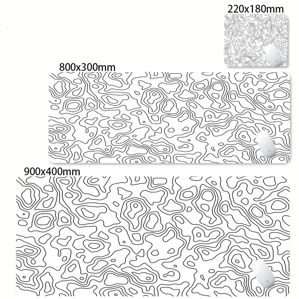 Abstract Black & White Strata Liquid XXL Extended Gaming Desk Mat
