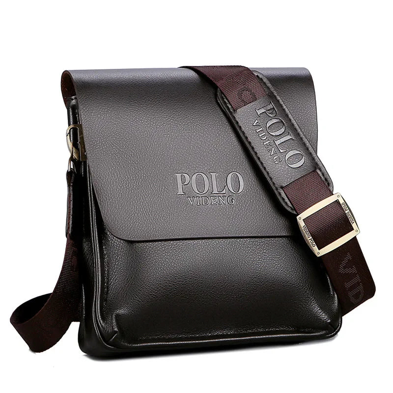 Men's Vertical PU Leather Crossbody Satchel Bag