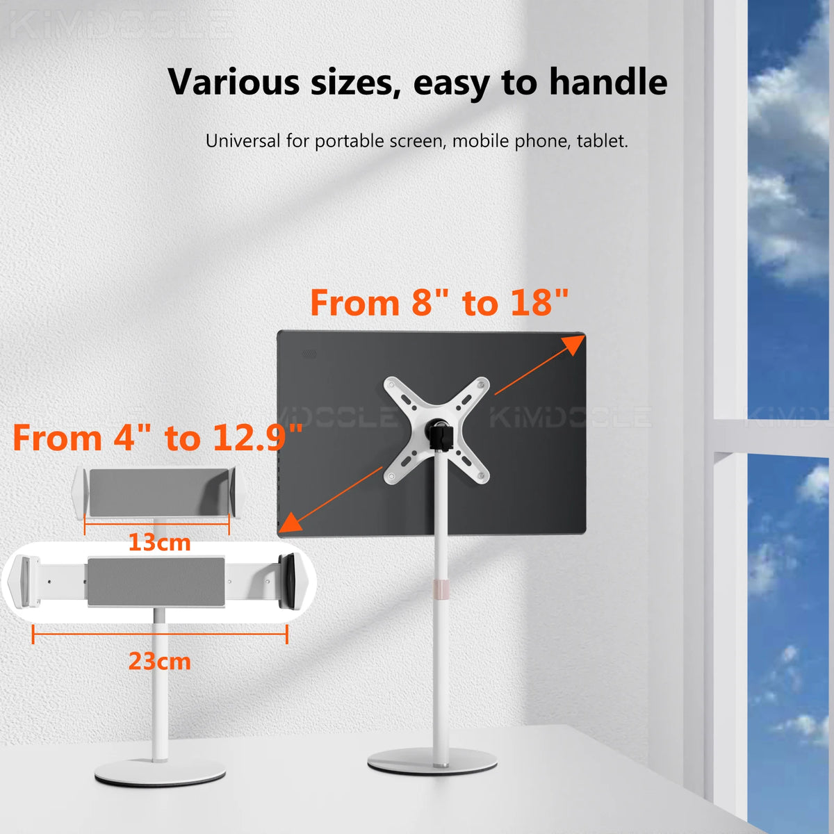 KEEPRO Height Adjustable Portable Monitor & Tablet Stand - VESA Support