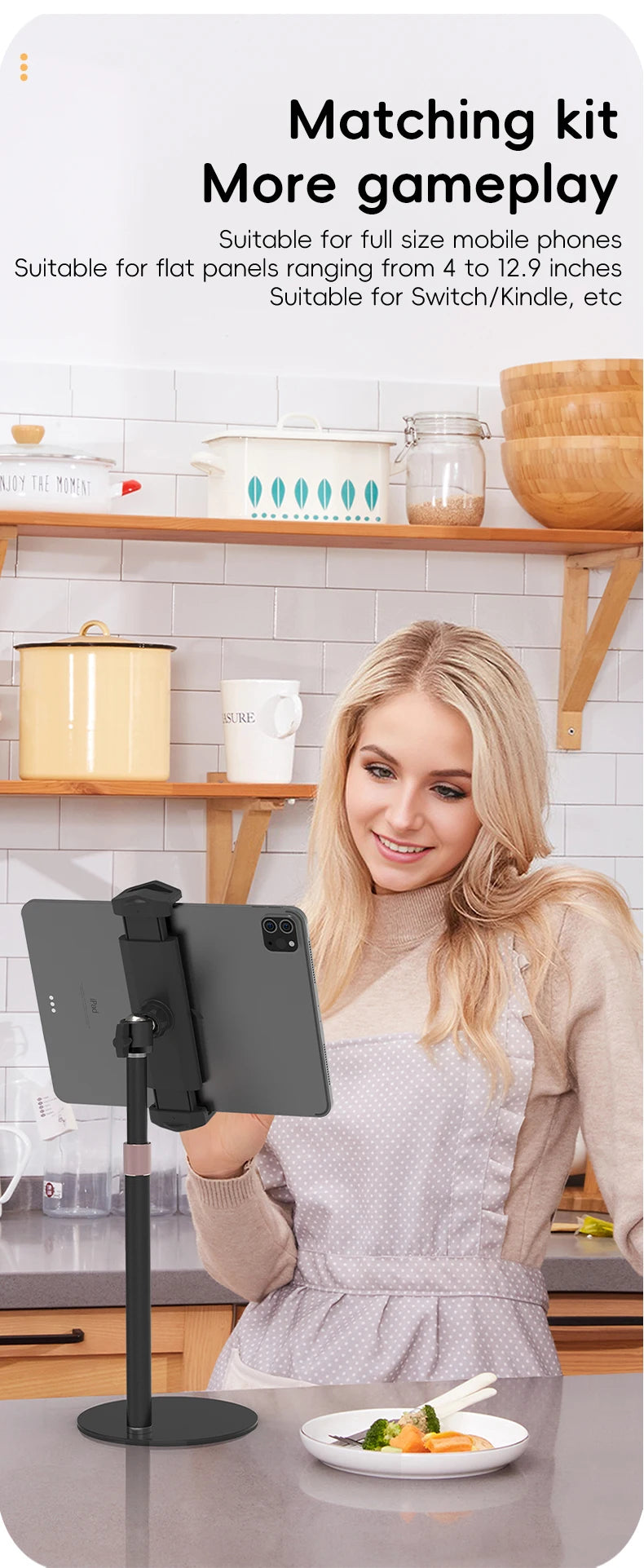 KEEPRO Height Adjustable Portable Monitor & Tablet Stand - VESA Support