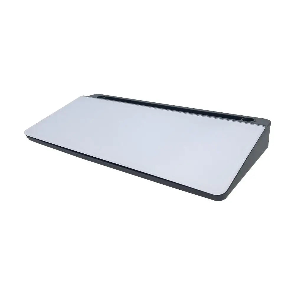 Tempered Glass Desk Whiteboard with Storage Drawer & Memo Board