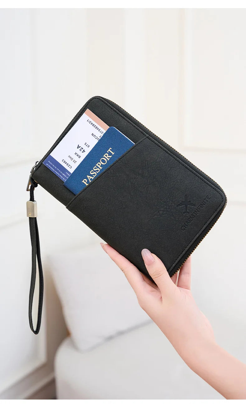 Multi-Functional RFID Blocking Passport & Travel Document Organizer Wallet