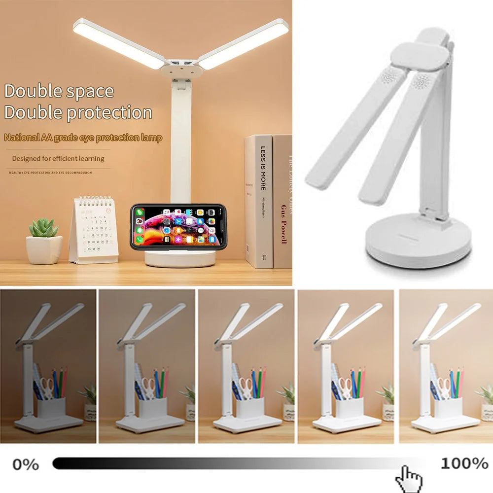 Touch-Dimmable LED Desk Lamp with Clock Calendar & Temperature Display