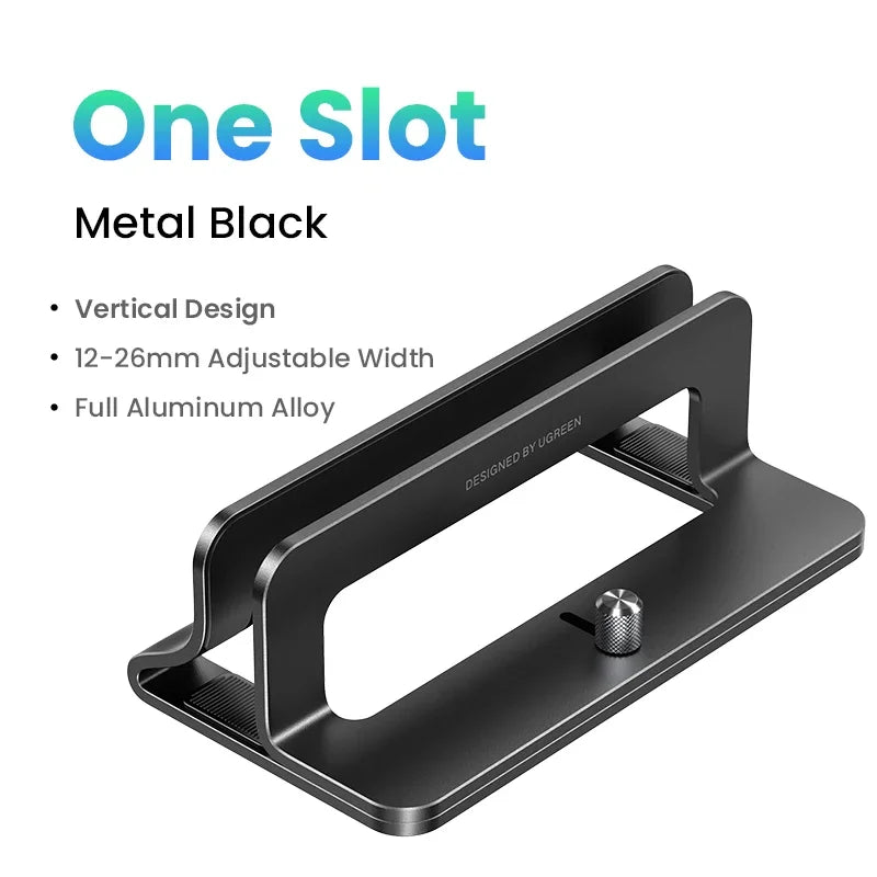 UGREEN Dual Slot Adjustable Vertical Aluminum Laptop Stand Holder