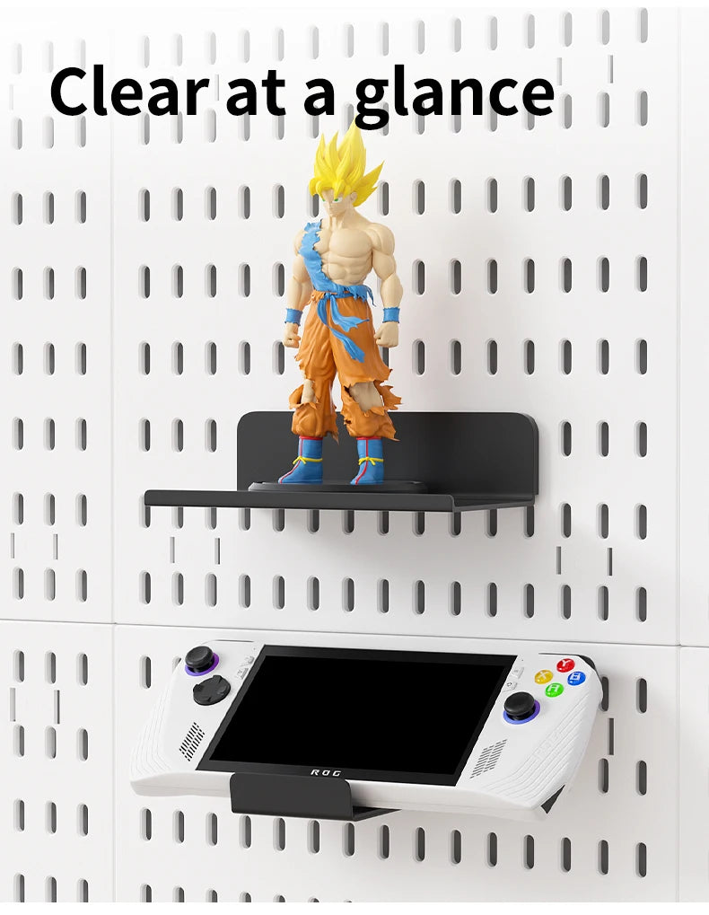 Modular Gaming Room Wall Pegboard Organizer for Controllers & Keyboards