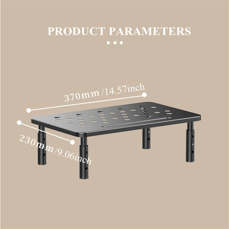 Adjustable Monitor Riser Stand with Storage Organizer Shelf