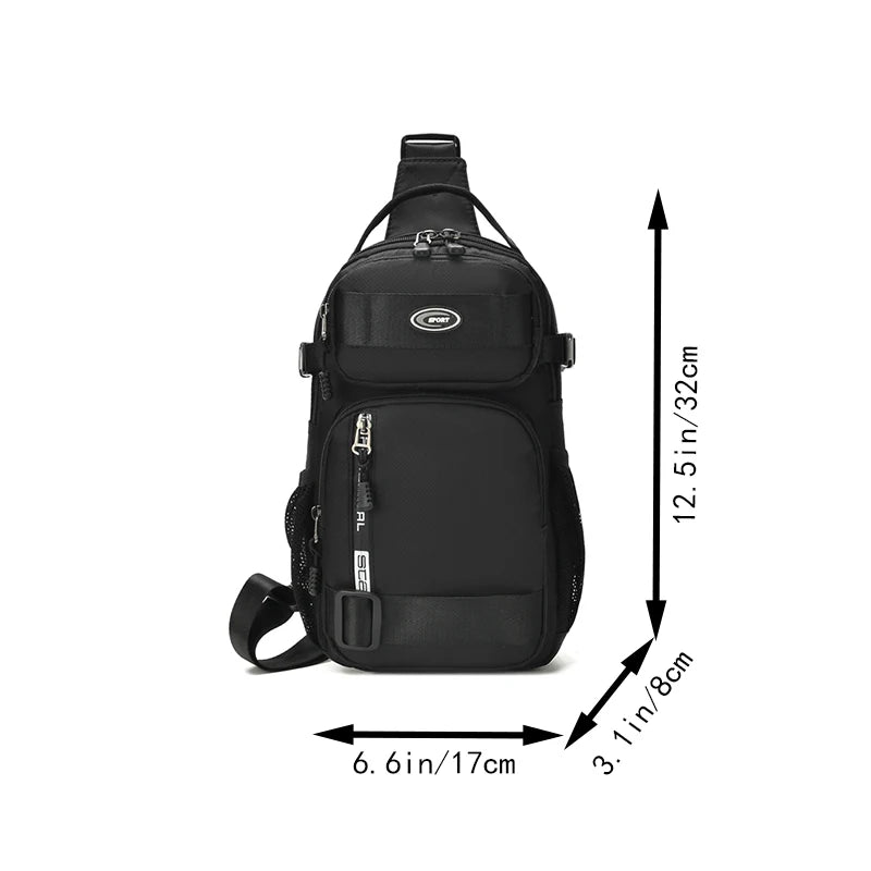 Lightweight Multi-Way Oxford Chest Pack & Crossbody Bag for Men