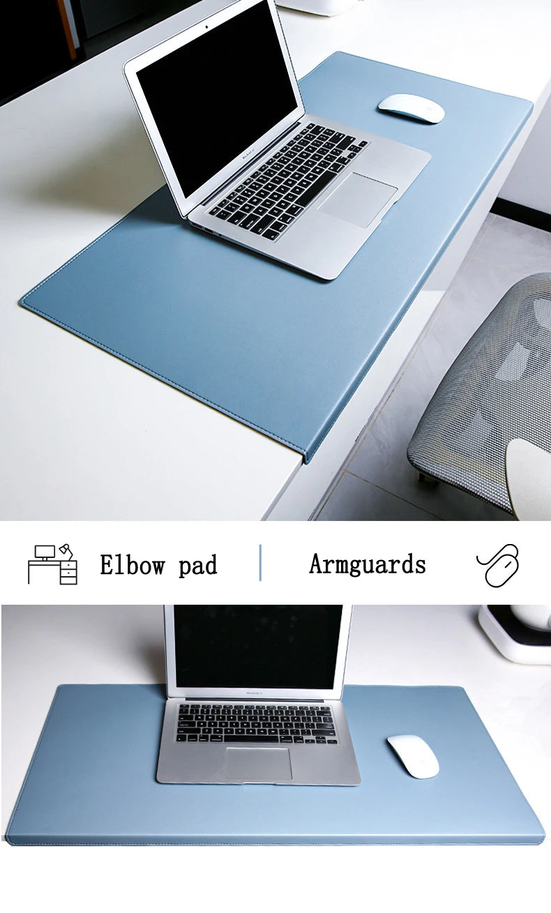 Folding Wrist & Elbow Guard PU Leather Desk Mat Mouse Pad