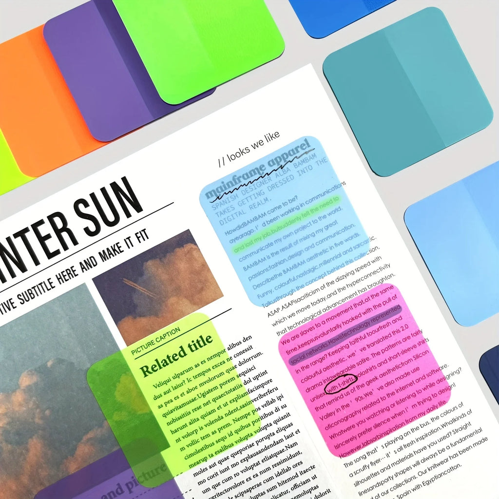 Waterproof Transparent Sticky Notes - 8 Pads 160 Sheets