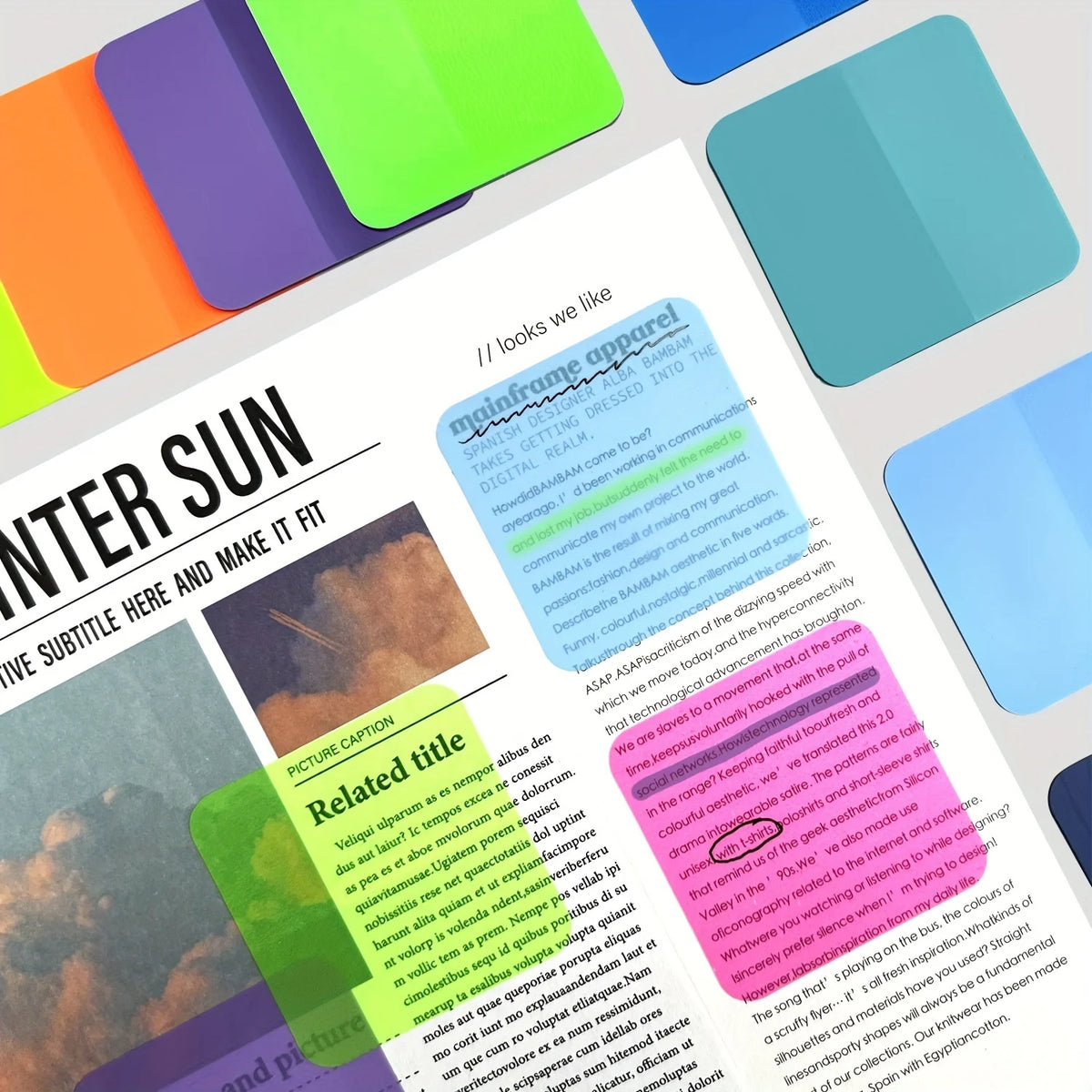 Waterproof Transparent Sticky Notes - 8 Pads 160 Sheets