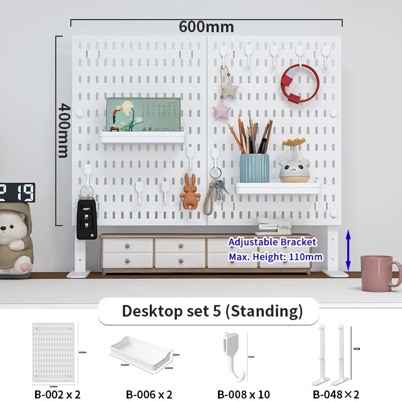 Ultimate Modular Plastic Pegboard System with Hooks Bins Shelves