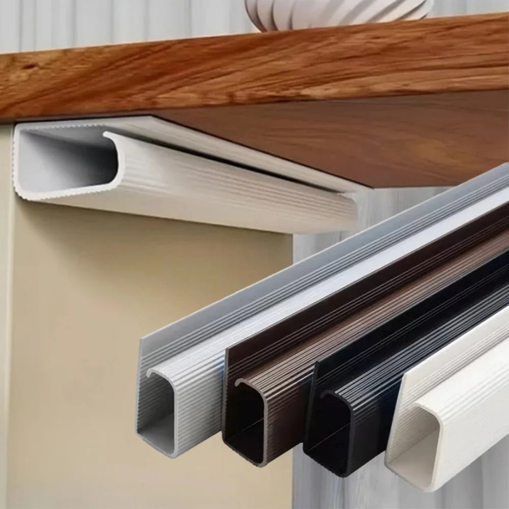 Punch-Free Under-Desk PVC Cable Management Channel Tray Raceway