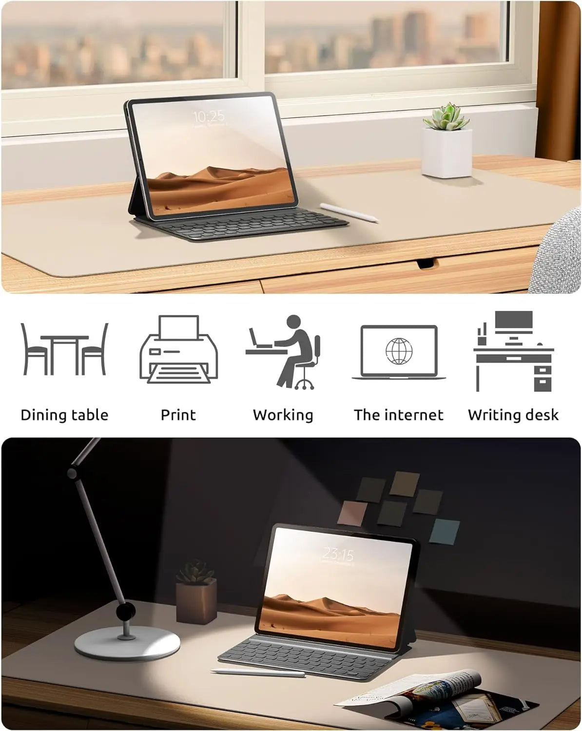 Premium PU Leather Desk Mat Pad & Surface Blotter Protector
