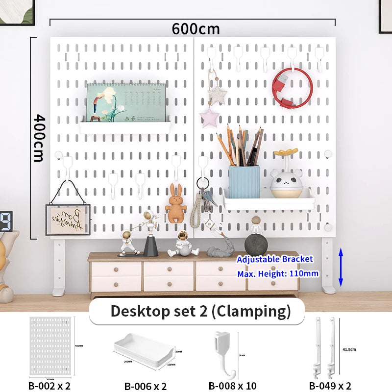 Ultimate Modular Plastic Pegboard System with Hooks Bins Shelves