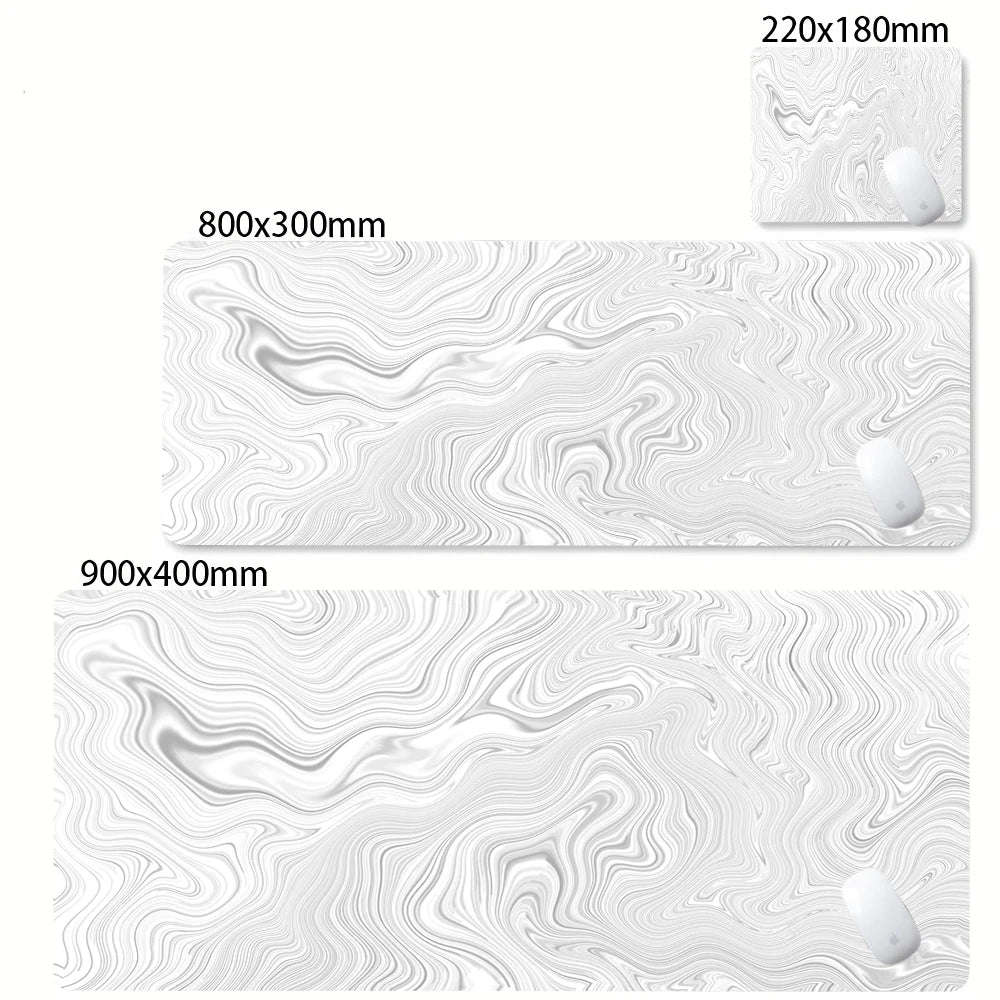 Abstract Black & White Strata Liquid XXL Extended Gaming Desk Mat