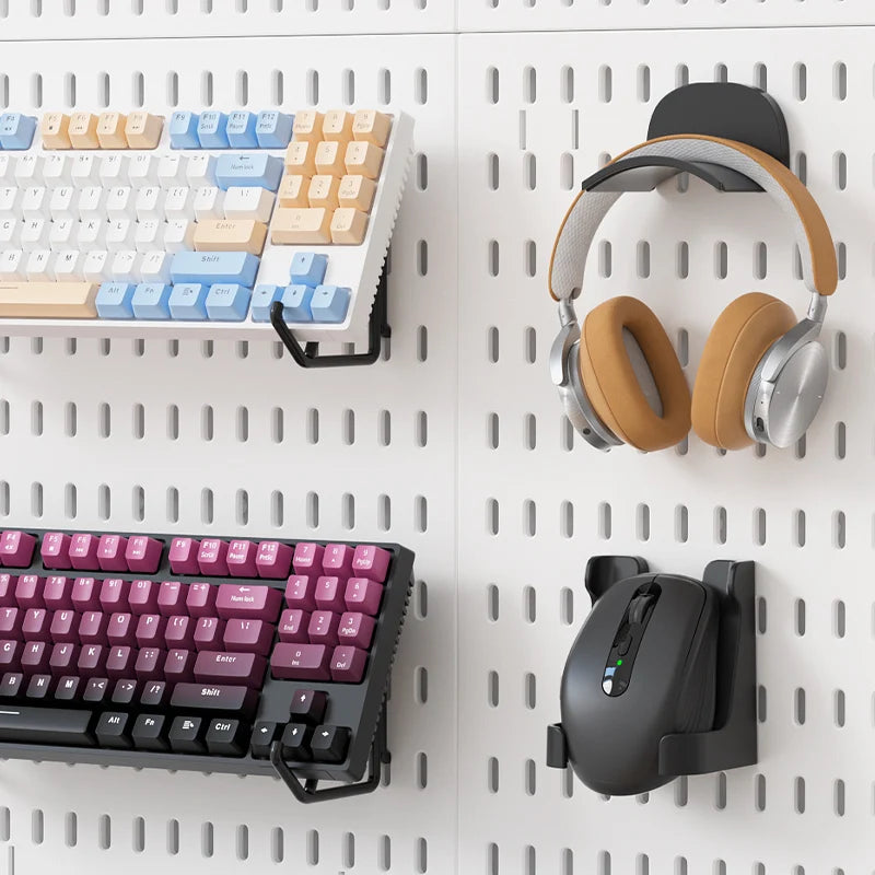 Modular Gaming Room Wall Pegboard Organizer for Controllers & Keyboards