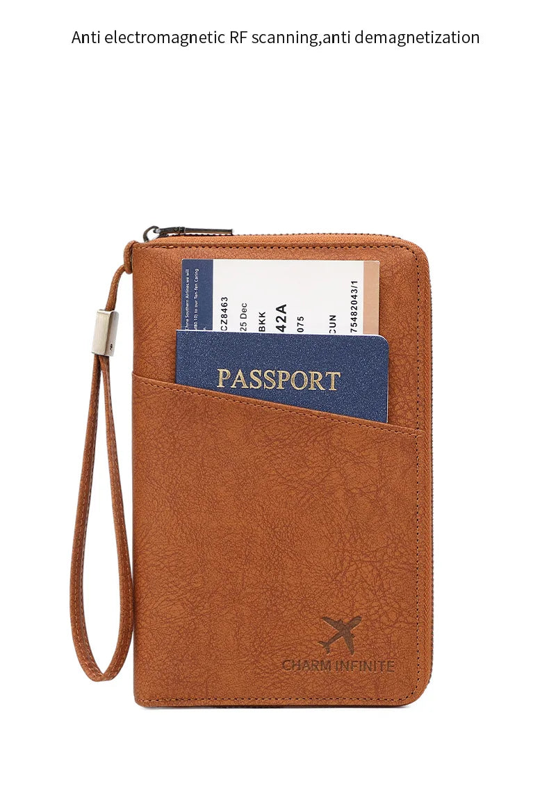 Multi-Functional RFID Blocking Passport & Travel Document Organizer Wallet