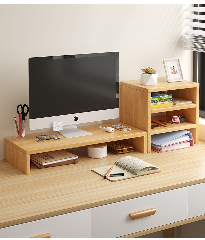 Ergonomic Monitor Riser Stand with Keyboard Storage Tray