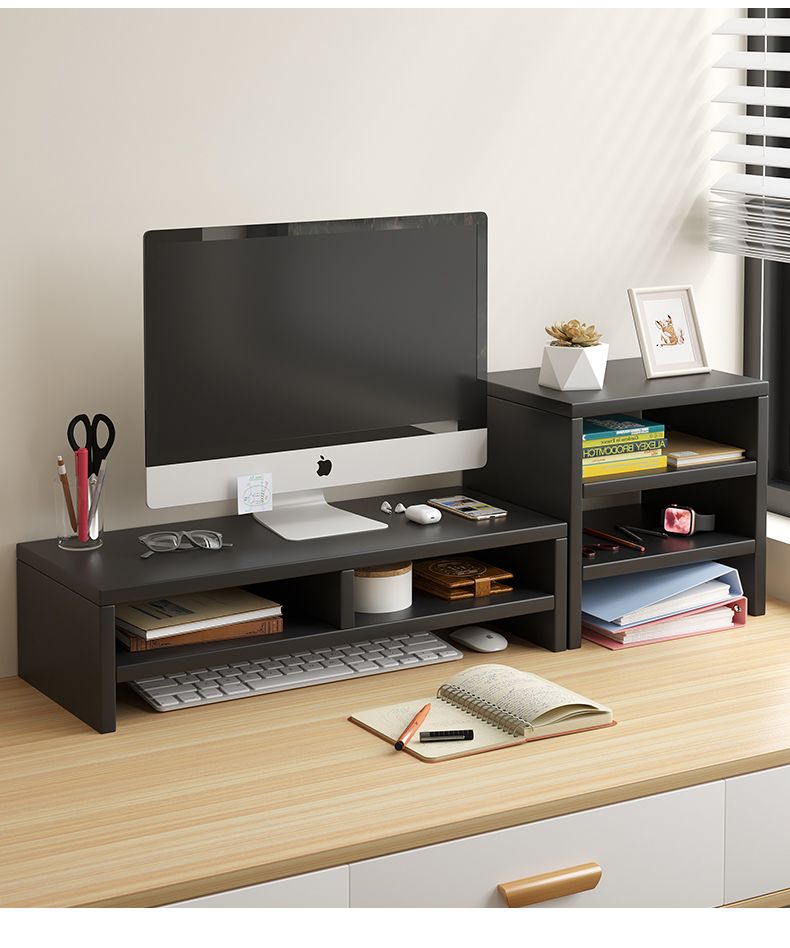Ergonomic Monitor Riser Stand with Keyboard Storage Tray